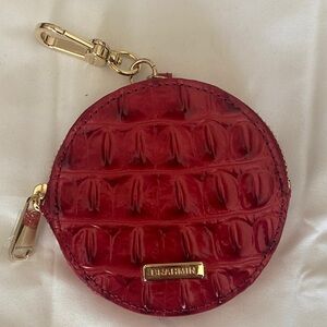 Brahmin Merlot Croc-Embossed Round Pouch NWOT